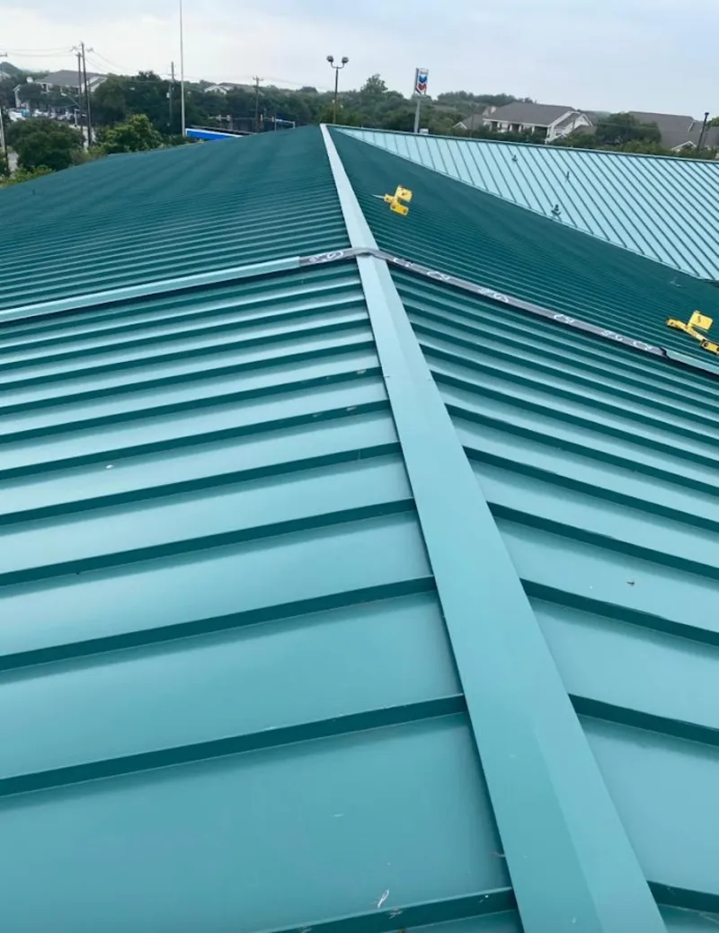 Green commercial metal roof ridge and valley for Metal Roof Repair in Lincolnia